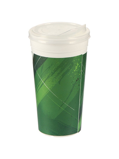 Стакан 500 мл, пластик, Футбол, с крышкой, с декором, СТК-2391