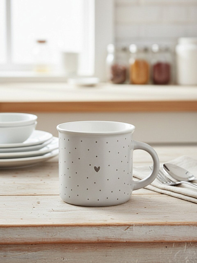 Кружка керамика, 380 мл, Грей лав, Y4-11314, в ассортименте