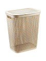 Корзина для белья, 35 л, прямоугольная, плетеная, пластик, латте, Idea, Пирула, М2614 - фото 5