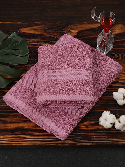 Полотенце банное 70х140 см, 100% хлопок, 380 г/м2, Грация, Silvano, темный/сухая роза, Узбекистан, AI-3105035