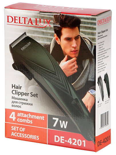 Машинка для стрижки Delta Lux, DE-4201, 7 Вт, серая