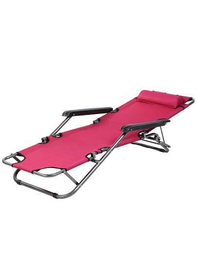 Шезлонг пляжный склад, мет-л, 153х60х80 см, 100 кг, бордо, оксфорд 600D