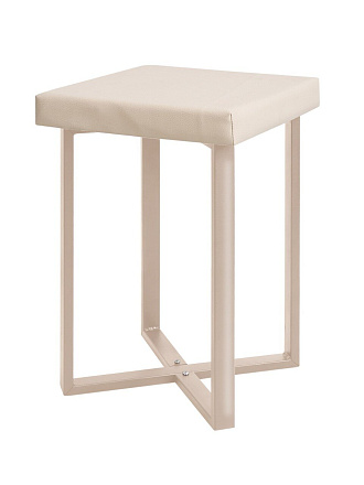 Табурет 320х320х480 мм, 170 кг, слоновая кость, бежевый металлик, сиденье квадратное, винилискожа, на болтах, Nika, HT5