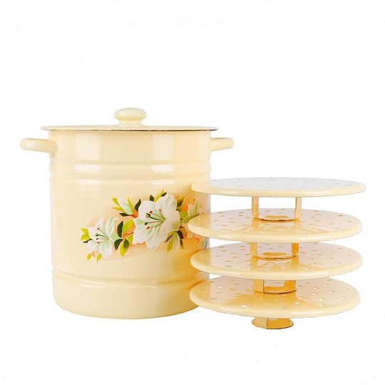 Мантоварка сталь, эмалированное покрытие, 12 л, Сибирские товары, крышка сталь, пластиковая кнопка, в ассортименте, С1724.3П/1724.3*59/С1724.3СГ/С1724.3