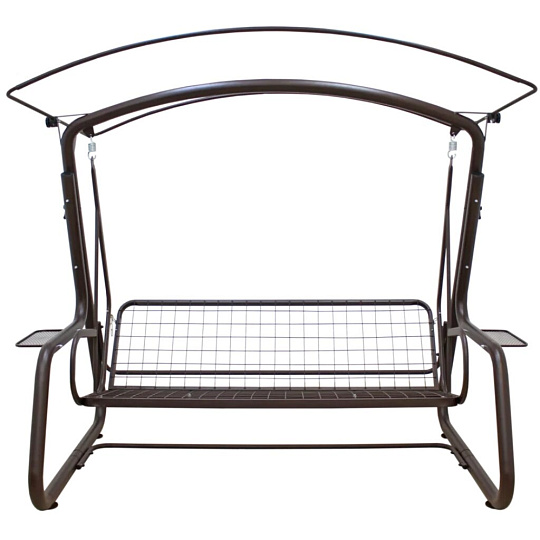 Качели садовые 3-местные, 232х130х195 см, 350 кг, Arno, Элит Люкс, раскладываются в кровать, с москитной сеткой, шоколадные, 2016-КД-41/Л, металл