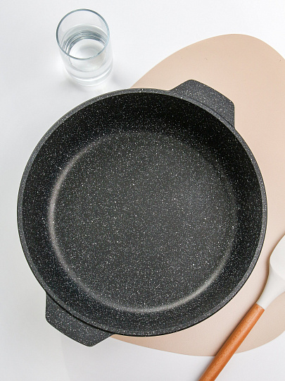 Жаровня алюминий, 30 см, 5 л, антипригарное покрытие, Нева Металл Посуда, Гранит, 6550БК