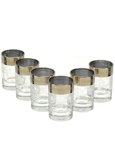 Набор для спиртного 13 предметов, стекло, бокал для шампанского 6 шт, стопка 6 шт, с баром, Glasstar, Барокко, B_GN1_1687_22