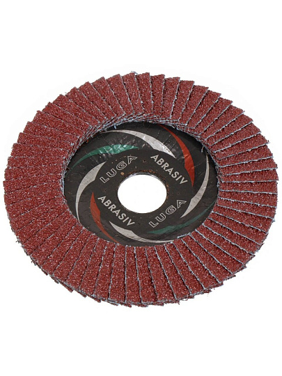 Круг лепестковый торцевой КЛТ2 для УШМ, LugaAbrasiv, диаметр 125 мм, посадочный диаметр 22 мм, зернистость A24, шлифовальный