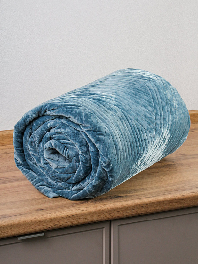 Покрывало евро, 240х260 см, 100% полиэстер, стеганое, Silvano, Runa, серо-голубое