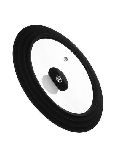 Крышка стекло, Satoshi, кнопка пластик, 20-24 см, с силиконовым ободом, 848-074