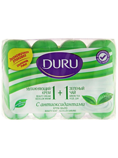 Мыло Duru, 1+1 Экстракты зеленого чая, 4 шт, 80 г