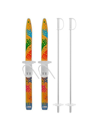 Лыжи для детей, 75 см, с палками, 75 см, мягкое крепление, Лыжики-пыжики Ручки