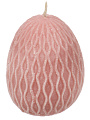 Свеча декоративная 7.6х6.7 см, пыльная роза, Яйцо, принт зигзаги, 28 3133 0003 - фото 2