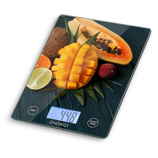 Весы кухонные электронные, стекло, Energy, EN-433A, платформа, 10 г, до 10 кг, LCD-дисплей, 110068