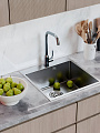 Мойка кухонная врезная, Mixline, Pro, 500х500 мм, (2,0) вып 3 1/2 20см с сифоном (сатин НАНО декор)