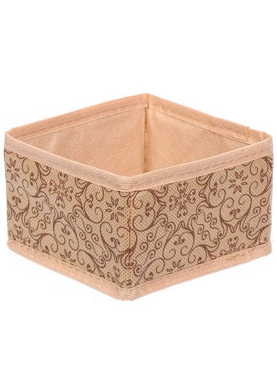 Кофр для хранения, складной, спанбонд, с молнией, твердые стенки, 6 шт, коричневый, с рисунком, В-222-19138