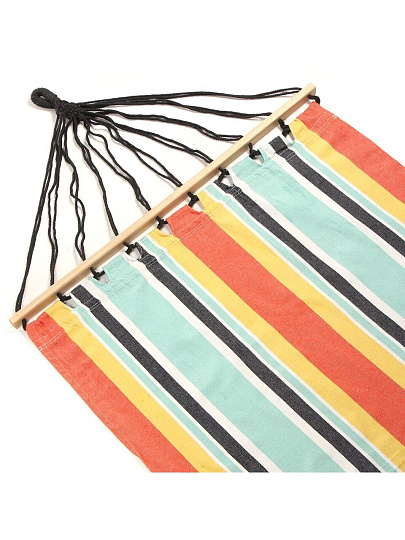 Гамак полотняный, 90х200 см, хлопок, общая длина 280 см, темно-синий, 100 кг, Полоска, LG12