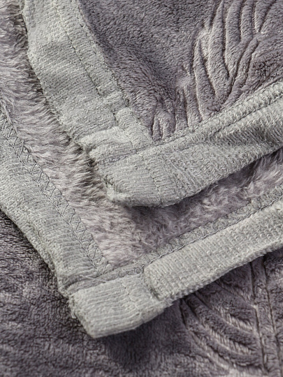 Плед евро, 200х220 см, велсофт жаккард, 100%пэ, Silvano, Перья, светло-зеленый, A120012