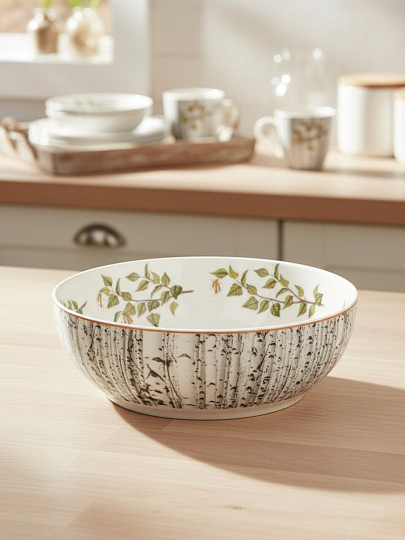 Салатник фарфор, круглый, 15.5х5 см, 0.6 л, Березки, Lefard, 85-2016