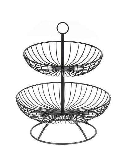 Ваза для фруктов, 2 яруса, на ножке, 30х30х48 см, Y4-8701