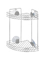 Полка для ванной металл, ПВХ, настенная, 2 яруса, угловая, 19.2х19.2х30.5 см, нагрузка 3 кг, Рыжий кот, 109066