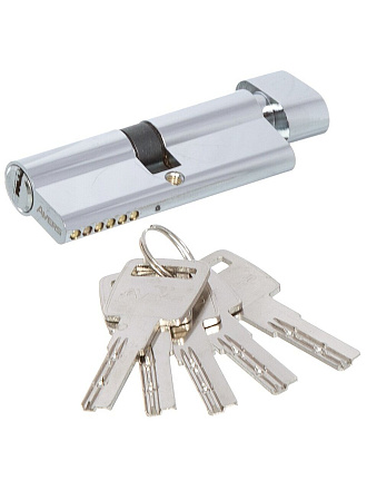 Личинка замка двери Avers, ZM-80-C-CR, 21987, ЦАМ, 80 мм, с заверткой, хром, 40/40