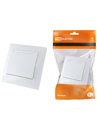 Розетка скрытой установки, 1 гнездо, с заземлением, 16 А, 250 В, с защитными шторками, IP44, белая, с крышкой, TDM Electric, Лама, SQ1815-0014