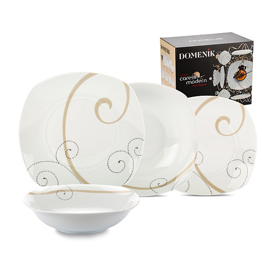 Сервиз столовый фарфор, 19 предметов, на 6 персон, Domenik, Caress Modern, DM91120