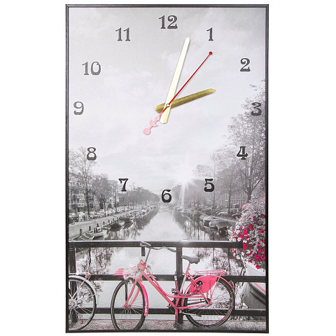 Часы настенные, 37х60 см, TopPosters, Розовый велосипед, BL-2510