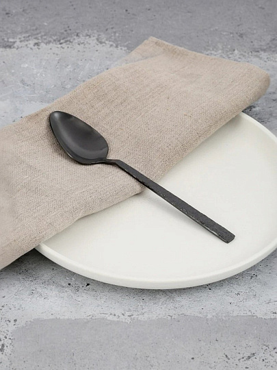 Ложка нержавеющая сталь, 2 предмета, столовая, Domenik, Rock Black, DMC031