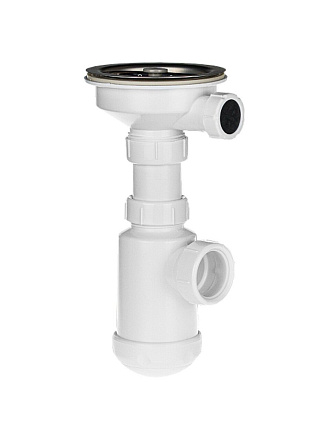 Сифон для мойки, бутылочный, 1х300 мм, с выпуском, MasterProf, ИС.110689