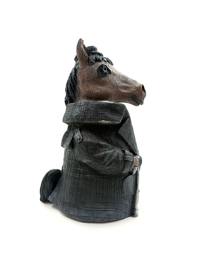 Копилка Символ Года Конь в пальто, 24 см, гипс, G040-24-105K, бежевая