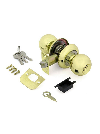 Защелка врезная, Palladium, 609 PB ET, 109882, с ключом, золото