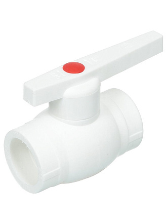 Кран шаровой стандартнопроходной optima, полипропилен, d32 мм, белый, Valfex