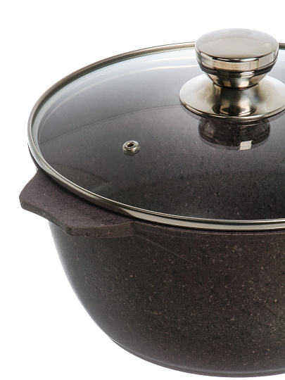 Кастрюля алюминий, антипригарное покрытие, 4 л, крышка стекло, Мечта, Premium violet, 44904