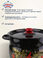 Кастрюля эмалированная сталь, 8 л, крышка сталь, в ассортименте, сферический, Сибирские товары, Рябинушка, С1920.3Р*05, черный рябчик - фото 6