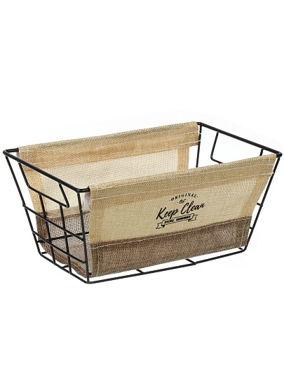 Корзина для хранения, 25х15х12 см, прямоугольная, коричнево-бежевая, A290100