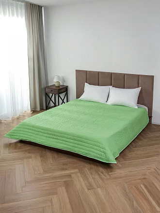 Покрывало 2-спальное, 180х205 см, 100% полиэстер, стеганое, Silvano, Текстура, зеленое