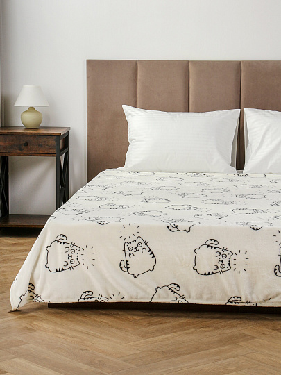 Плед 2-спальный, 180х200 см, велсофт, 100% полиэстер, Silvano, Узор, белый, ST-391