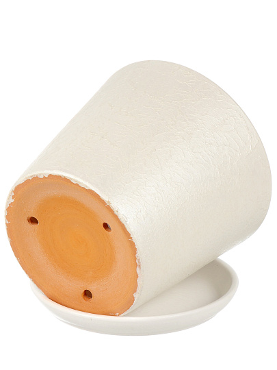 Горшок керамика, 2.6 л, 18х16 см, белый, Перл №4, 022467