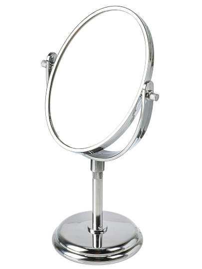Зеркало настольное, 15.5х27.8 см, круглое, на ножке, хром, Y4-11321