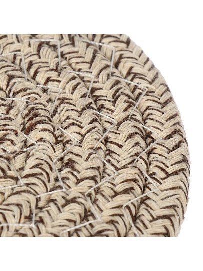 Набор подставок под горячее, 6 шт, круглый, 10 см, Daniks, Плетенка, Y4-9646