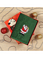 Полотенце кухонное 50х90 см, 100% хлопок, Silvano, Новогодние истории Санта с подарками, зеленое, Турция, DU-2021-50-1-4386