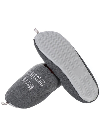 Тапки для мужчин, серые, р. 43-44, закрытые, Олени, A210099