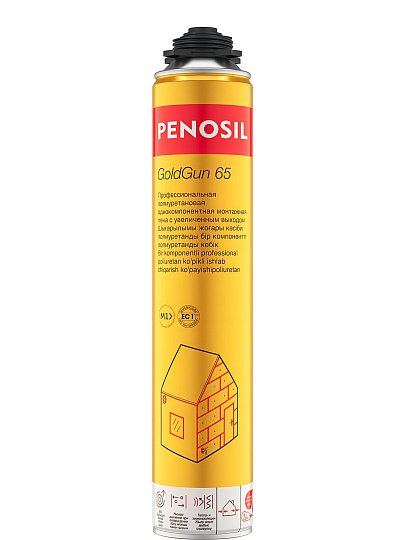 Пена монтажная Penosil, GoldGun 65, профессиональная, 875 мл, летняя, A1639Z
