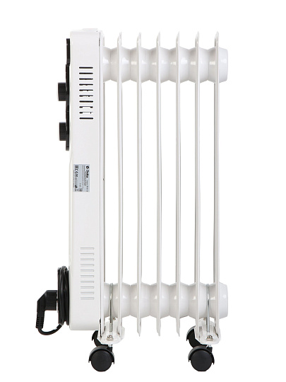 Радиатор масляный Delta, 7 секций, напольный, 1.5 кВт, 15 м2, светло-серый, D11-7