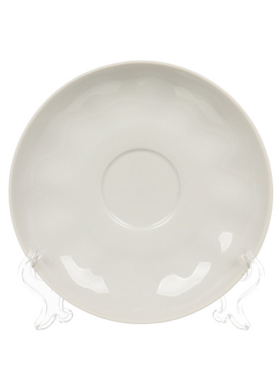 Блюдце фарфор, 15 см, круглое, Тюльпан Белое, Дулевский фарфор, 03419