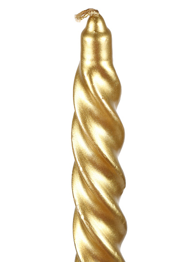 Свеча декоративная 25.5х2.2 см, винтовая, 2 шт, золото, в коробке, лакированная, 501832-2-20