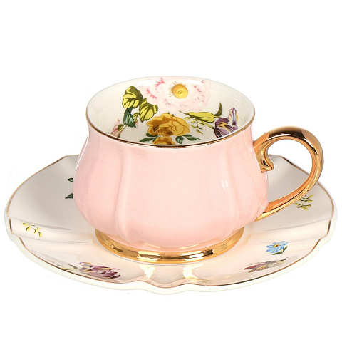 Набор чайный фарфор, 2 предмета, на 1 персону, 200 мл, Lefard, Времена года, 275-1081, розовый