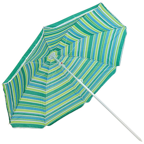 Зонт пляжный 200 см, с наклоном, 8 спиц, металл, зелено-голубой, Полосы, LY200-1(813)